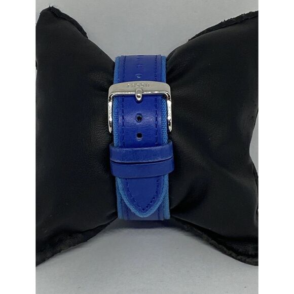 Fossil AM4591 Women's Blue Leather Analog Black Dial Quartz genuine Watch XX353 - Picture 6 of 12
